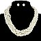 Trendy Thick Pearl Twisted Necklace And Earring Set