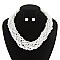 Trendy Thick Pearl Twisted Necklace And Earring Set