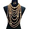Fashion Chunky Multi Layer Drapey Pearl Necklace Set