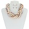 TRENDY CHUNKY PEARL BRAIDED NECKLACE SET