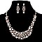 CHARMING PEARL CLUSTER COLLAR NECKLACE AND EARRINGS SET