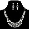 CHARMING PEARL CLUSTER COLLAR NECKLACE AND EARRINGS SET