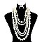 5 LINE CLUSTER PEARL NECKLACE SET
