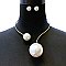 2 PEARL-ENDS METAL CORD NECKLACE SET
