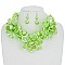 STYLISH STATEMENT PEARL NECKLACE SET W/ FLOWERS