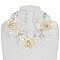 STYLISH STATEMENT PEARL NECKLACE SET W/ FLOWERS