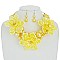 STYLISH STATEMENT PEARL NECKLACE SET W/ FLOWERS