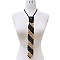 2 TONE PEARL TIE NECKLACE SET