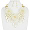 3 FLOWERS CHUNKY PEARL NECKLACE SET