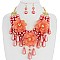 3 FLOWERS CHUNKY PEARL NECKLACE SET