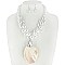 FASHION SHELL AND PEARLS NECKLACE SET