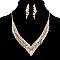 V-FORM RHINESTONES FASHION NECKLACE SET