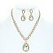 Teardrop Crystal Rhinestone Collar Evening Necklace SET