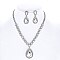 Teardrop Crystal Rhinestone Collar Evening Necklace SET