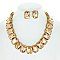 SPARKLY Crystal Octagon Cut Collar Necklace Set