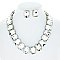 SPARKLY Crystal Octagon Cut Collar Necklace Set