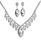 COLORED CRYSTAL LEAF STATEMENT NECKLACE SET