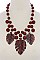 POSH DANGLING TROPICAL LEAVES IN FASHION BEADED STATEMENT NECKLACE JYNS-0969