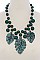 POSH DANGLING TROPICAL LEAVES IN FASHION BEADED STATEMENT NECKLACE JYNS-0969
