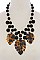 POSH DANGLING TROPICAL LEAVES IN FASHION BEADED STATEMENT NECKLACE JYNS-0969