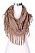 PACK OF 12 TRENDY ASSORTED COLOR FRINGE KNIT INFINITY SCARVES