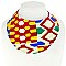 AFRICAN PRINT FABRIC BIB NECKLACE