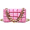 Soft Quilted Chain Flap Square Bag