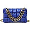 Soft Quilted Chain Flap Square Bag