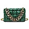 Soft Quilted Chain Flap Square Bag