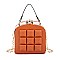 3D Geometric Design Metal Frame Satchel