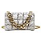 Soft Quilted Chain Flap Square Bag