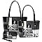 3-in-1 Twin Tote Wallet SET,Michelle Obama CH-OB2669D