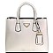 Triangular Logo Structured Saffiano Satchel