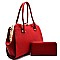 Jewel-top Frame Quality Satchel SET WITH WALLET