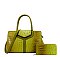 2 in 1 Crocodile Boston Satchel Wallet Set