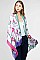 LUSH FLORAL TRI-COLORED FRAME SCARF