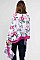 LUSH FLORAL TRI-COLORED FRAME SCARF