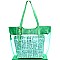 OP0012-LP Newspaper Print Inner Bag 2 in 1 Tinted Clear Tote