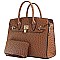 2- in -1 Ostrich Pad-lock Satchel