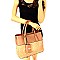 OR3806-LP Ostrich Print Tote with Coin Purse