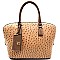 OR3807-LP Ostrich Print Zip-around Satchel with Coin Purse