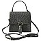 Ostrich Flap Crossbody Satchel Purse