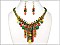 MULTI COLOR BEAD NECKLACE & EARRING SET