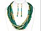 Long Multi Strand Necklace With Earring Set
