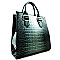 Embossed Quality Crocodile Print Tall Tote