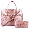 Ostrich Croc Padlock 2-in-1 Satchel