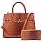 Ostrich Croc Padlock 2-in-1 Satchel