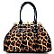 Patent Leopard Print Metal Top Accent