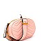 OS6850-LP Antique-gold Quilted Round 2 Way Fanny Pack Cross Body