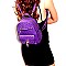 OST6353-LP Ostrich Print Embossed Padlock Accent Backpack